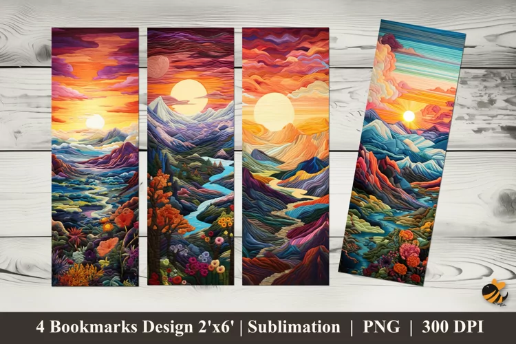 Mountain Colors Bookmarks Sublimation Design