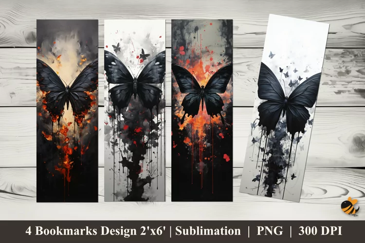 Magic Butterflies Bookmarks Sublimation Design