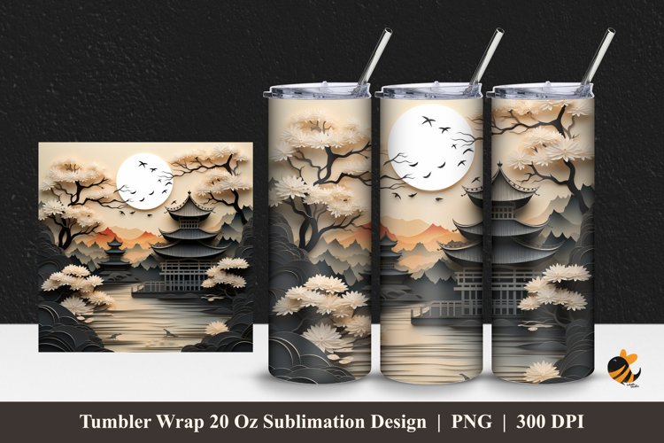 House And Garden Tumbler Wrap Sublimation Design 1 example image 1