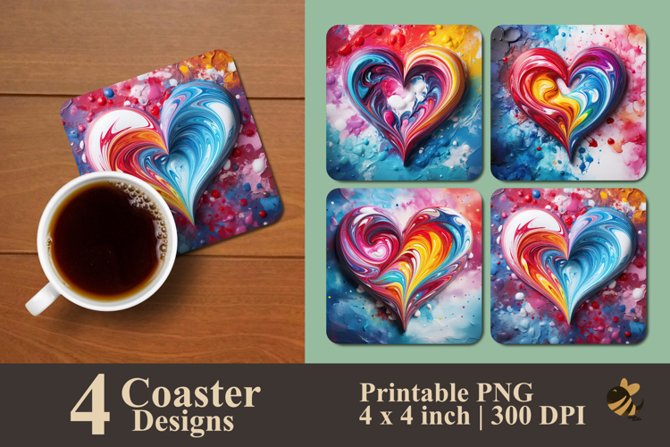 Sweet Love Swirl Coaster Sublimation Design