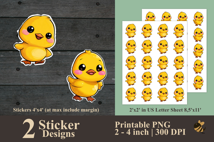 Cute Yellow Duck Sticker Designs PNG