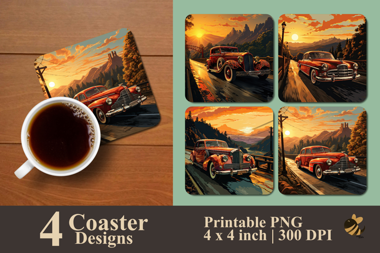 Old Bridge Drive Coaster Sublimation Design