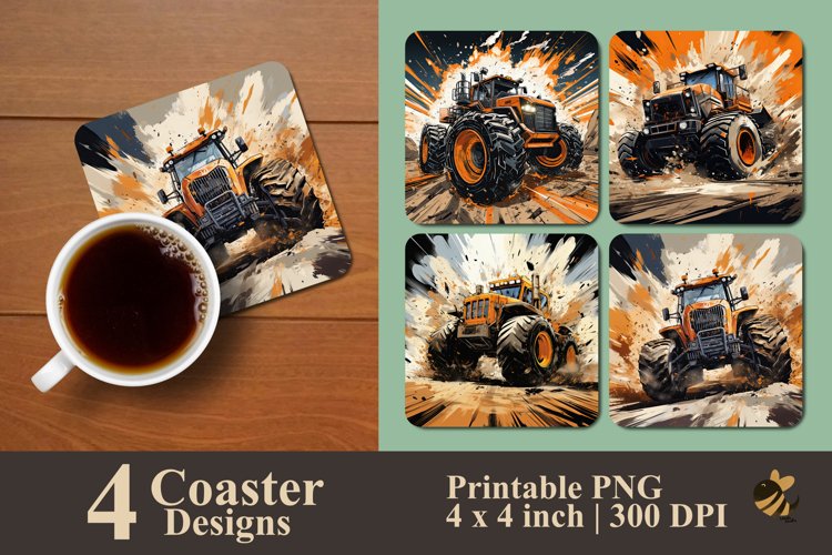 Cool Heavy Vehicle Coaster Sublimation Designs example image 1