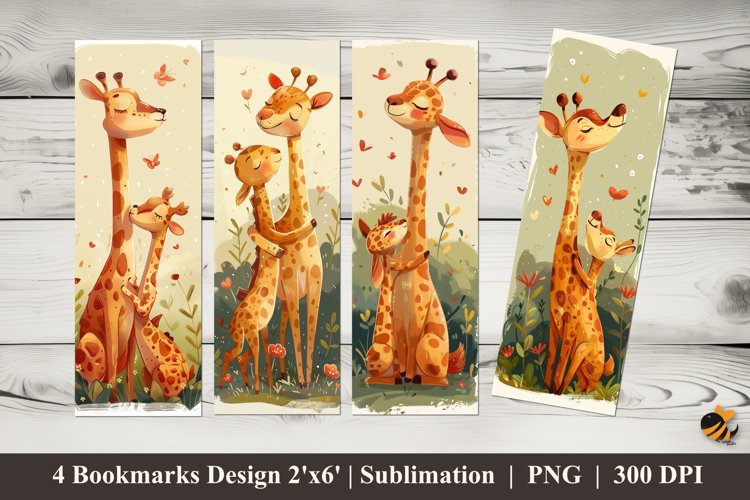Animal Affection Bookmarks Sublimation Design example image 1