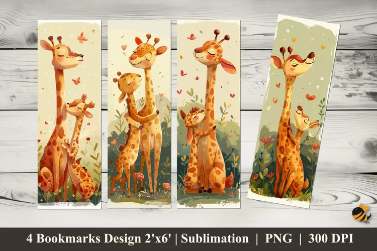 Animal Affection Bookmarks Sublimation Design