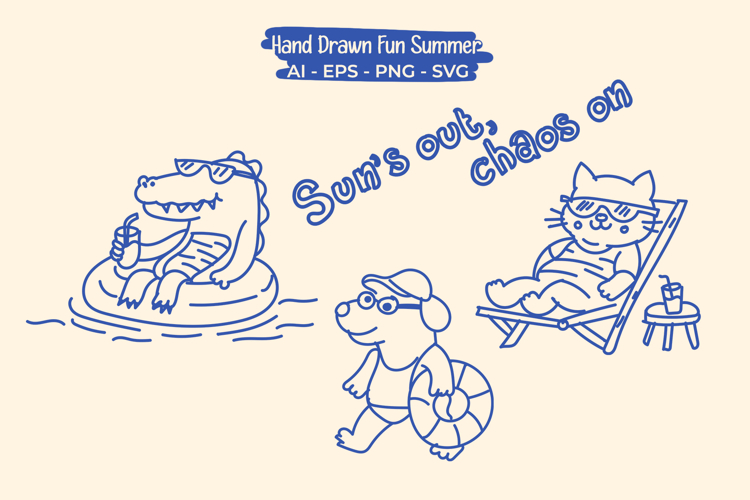 Hand Drawn Summer Chaos Naive Animal