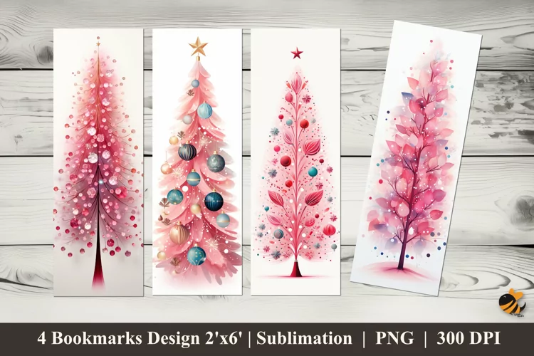 Sparkling Paint Tree Bookmarks Sublimation Design