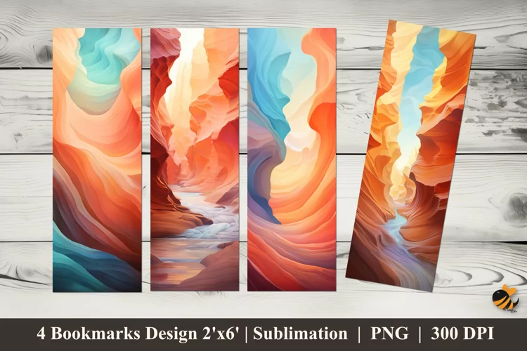 Abstract Waves Bookmarks Sublimation Design