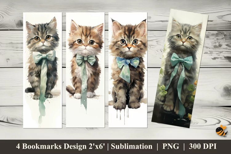 A Pet Cat Bookmarks Sublimation Design