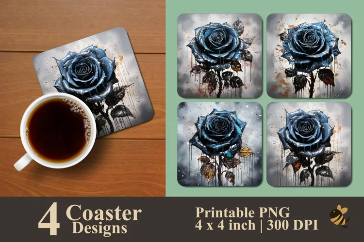 Cool Rare Rose Coaster Sublimation Designs