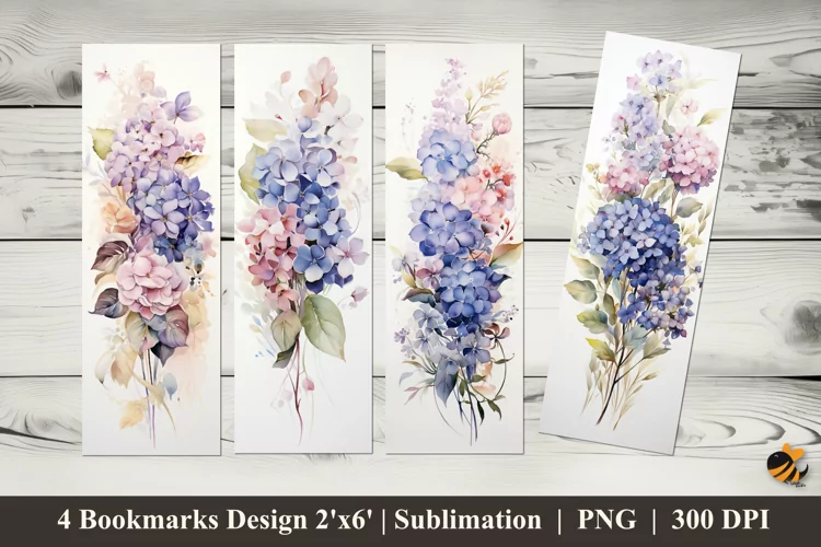 Blooming Pastel Flowers Bookmarks Sublimation Design