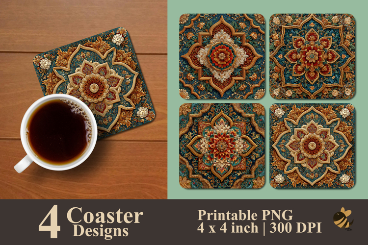 Indian Art Coaster Sublimation Design