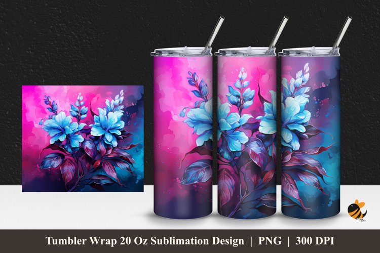 Oregano Flower Tumbler Wrap Sublimation Design 1 example image 1