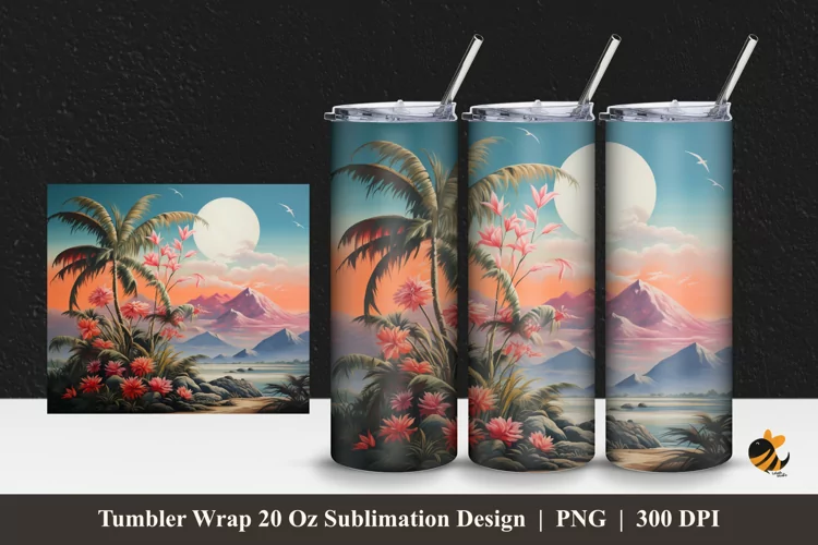 Ancient Panoramic Tumbler Wrap Sublimation Design 1