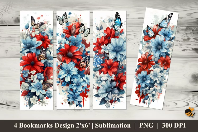 Beauty Flowers Bookmarks Sublimation Design