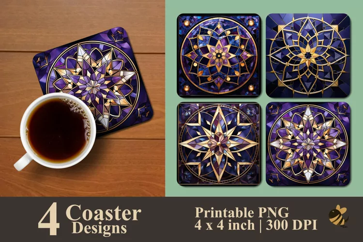 Moroccan Star Coaster Sublimation Designs