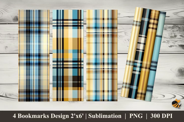 Checkered Design Bookmarks Sublimation Design