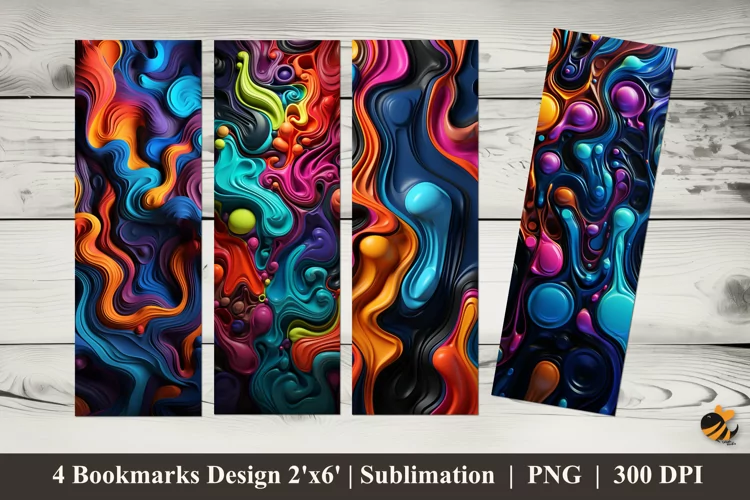 Abstract Color Bookmarks Sublimation Design
