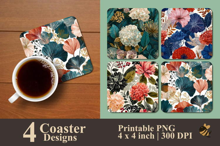 Seamless Flower Coaster Sublimation Design