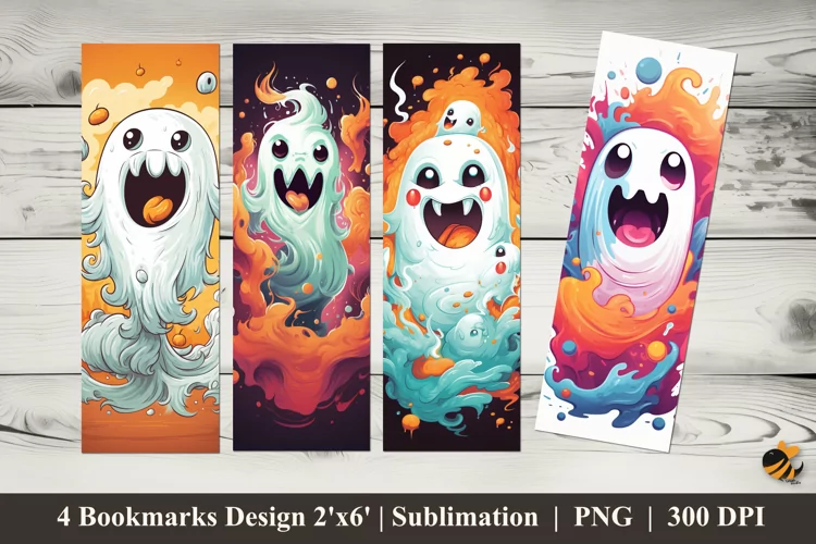 Funny Ghost Bookmarks Sublimation Design