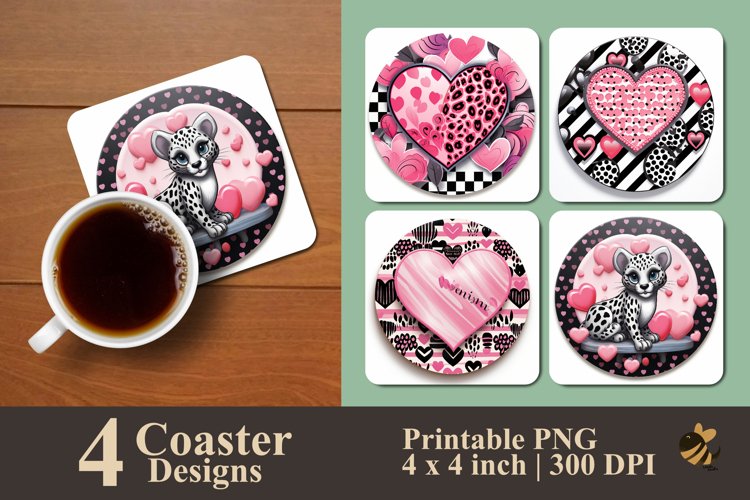Love Beauty Coaster Sublimation Designs example image 1