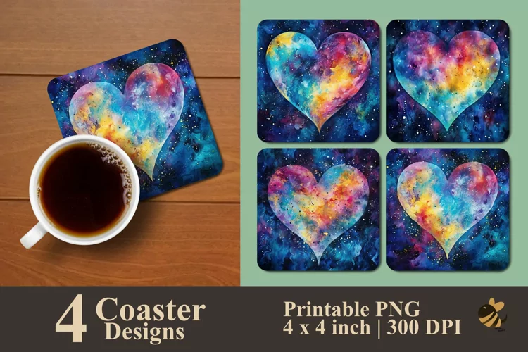 Painting Love Coaster Sublimation Designs