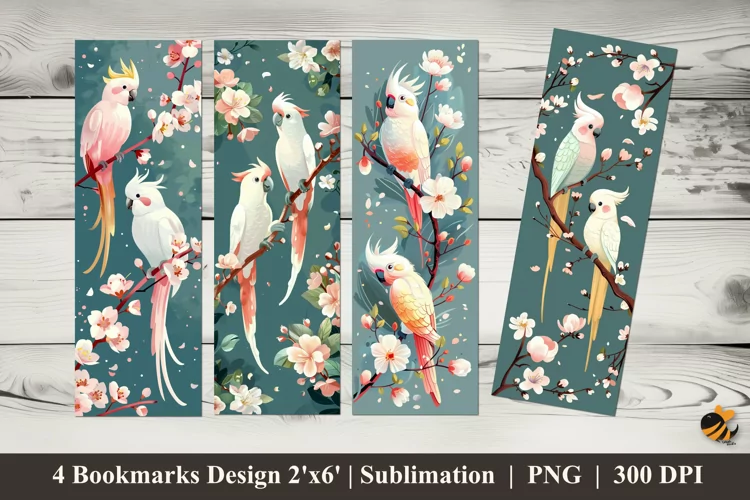 Cockatoo Bookmarks Sublimation Design