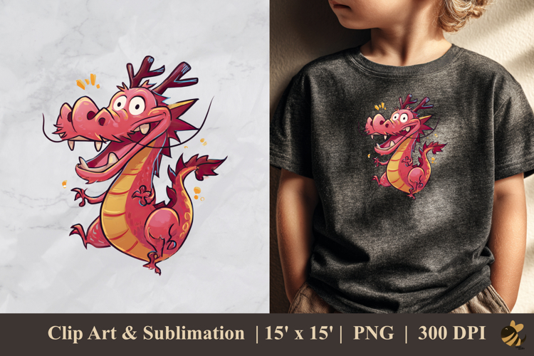 Cute Red Dragon DTF Sublimation Clipart Design 1