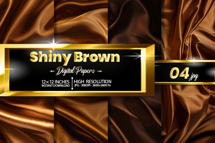 Shiny Brown Digital Papers - 04 Variations example image 1
