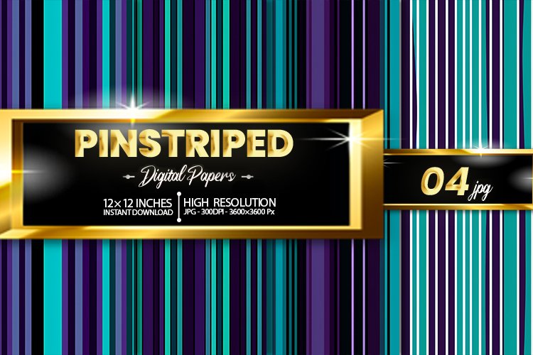 Pinstriped Digital Papers example image 1