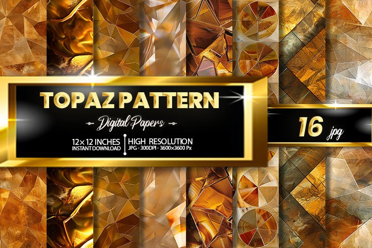 Topaz Pattern Digital Papers Bundle