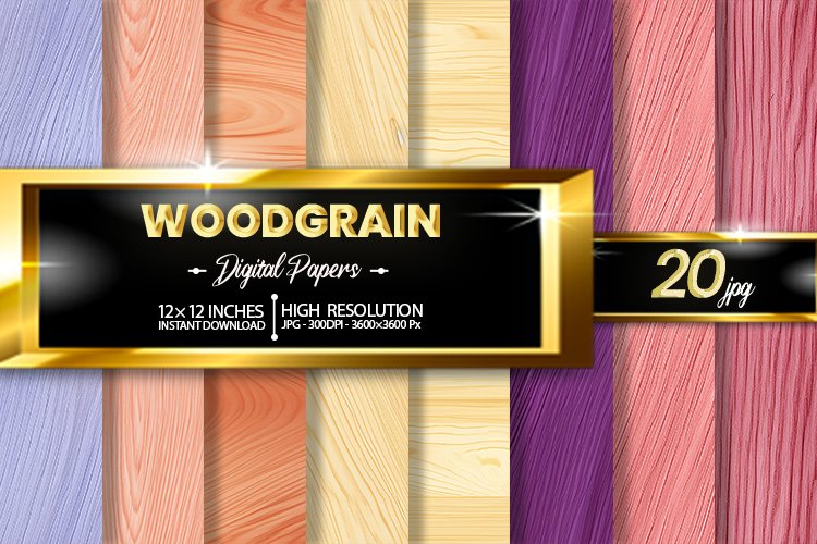 Woodgrain Digital Papers Bundle