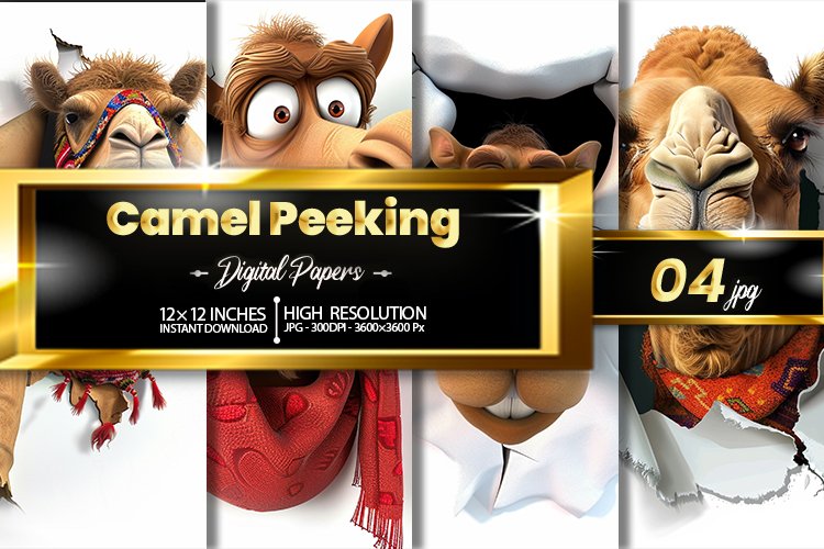 Camel Peeking Digital Papers - 04 Variations