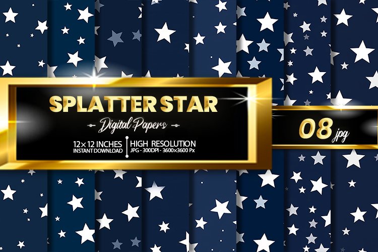 Splatter Stars Digital Papers