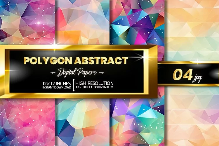 Polygon Abstract Digital Papers - 04 Variations