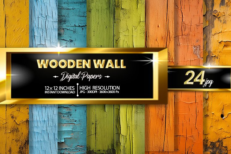 wooden wall Digital Papers Bundle