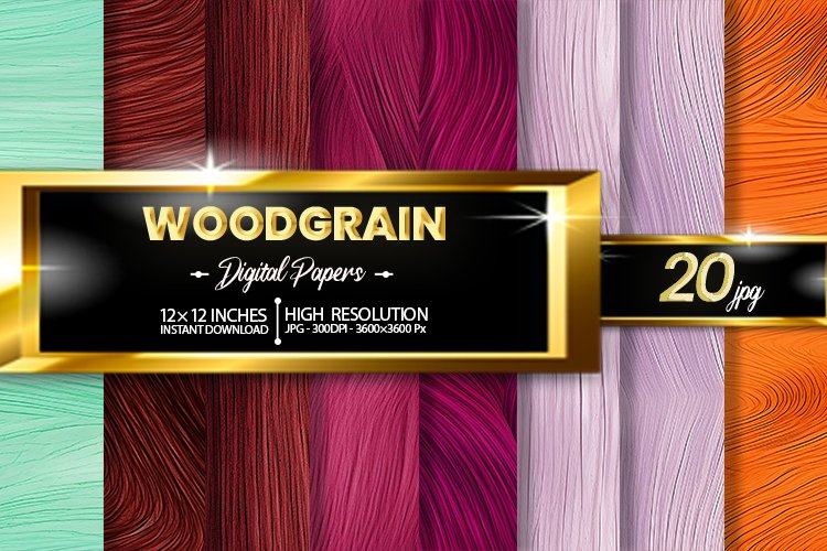 Woodgrain Digital Papers Bundle example image 1