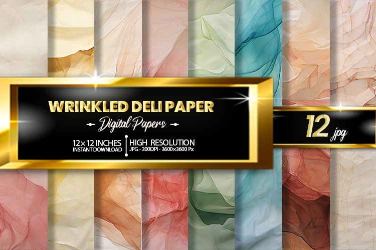 Wrinkled Deli Digital Papers Bundle example image 1