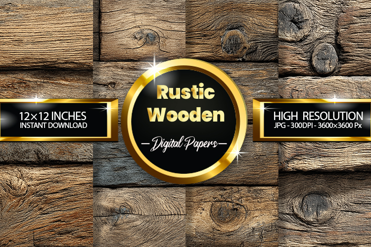 Rustic Wooden Texture Digital Papers - 04 Variations