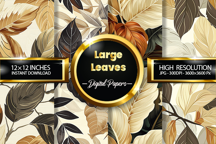 Large Leaves Digital Papers - 04 Variations
