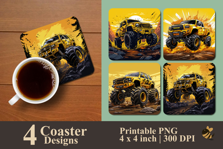 Off Road Car Coaster Sublimation Design
