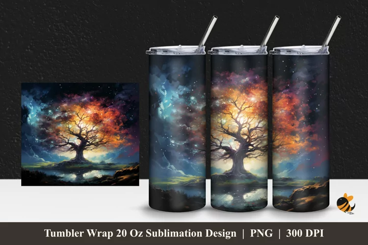 Dream Tree Tumbler Wrap Sublimation Design 1