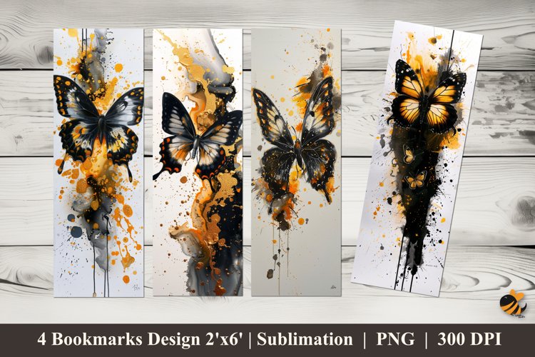 Abstract Butterfly Bookmarks Sublimation Design