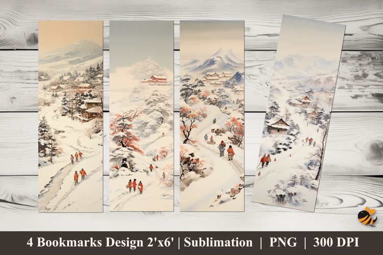 Winter Life Bookmarks Sublimation Design example image 1