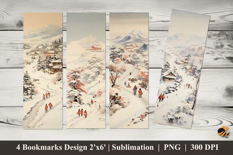 Winter Life Bookmarks Sublimation Design