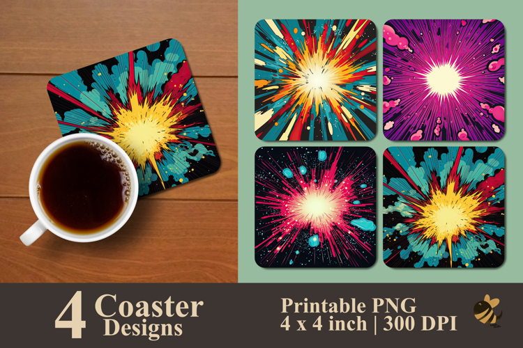 Shockwave Coaster Sublimation Design