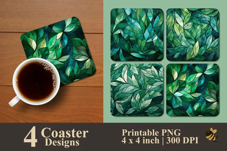 Emerald Harmony Coaster Sublimation Designs