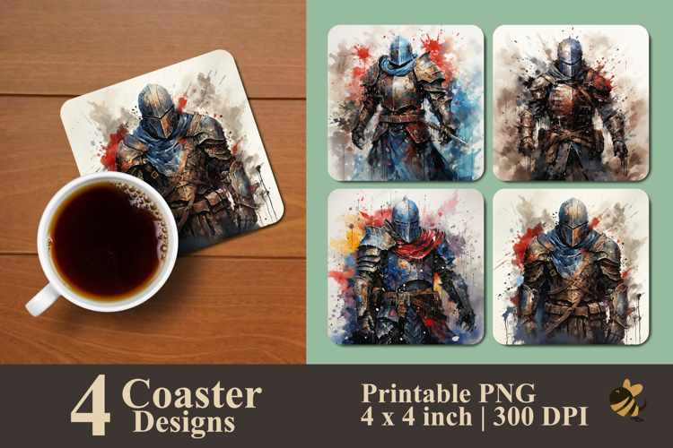 Painting Medieval Armor Coaster Sublimation Design