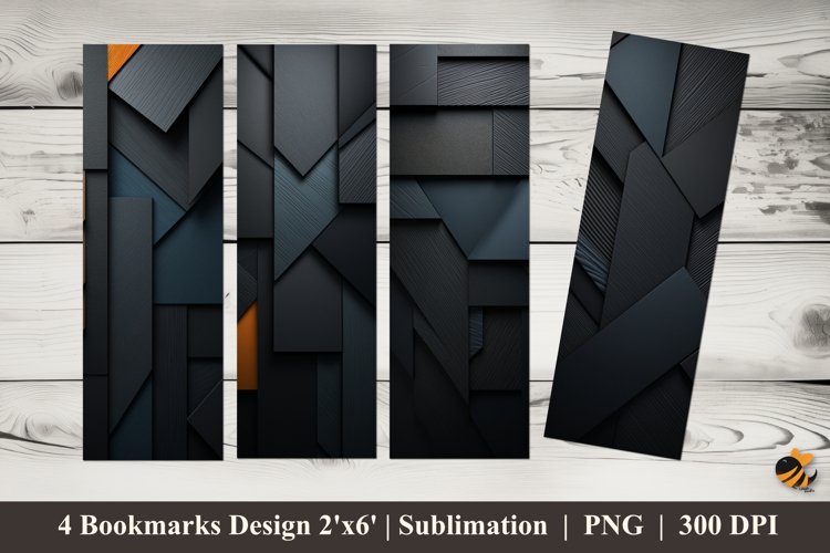 Black Paper Bookmarks Sublimation Design example image 1