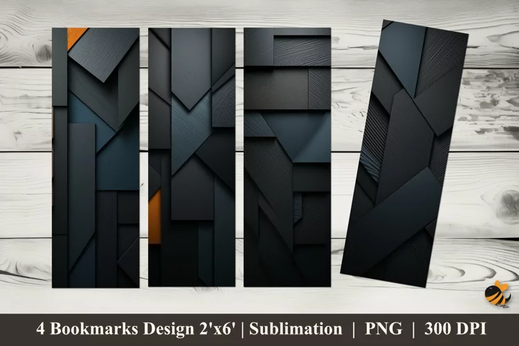 Black Paper Bookmarks Sublimation Design